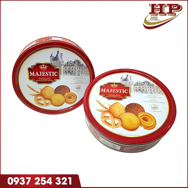 Hộp kim loại đựng bánh tròn